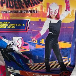 Spider Gwen Halloween Costume Girls Marvel Jumpsuit Hooded Mask